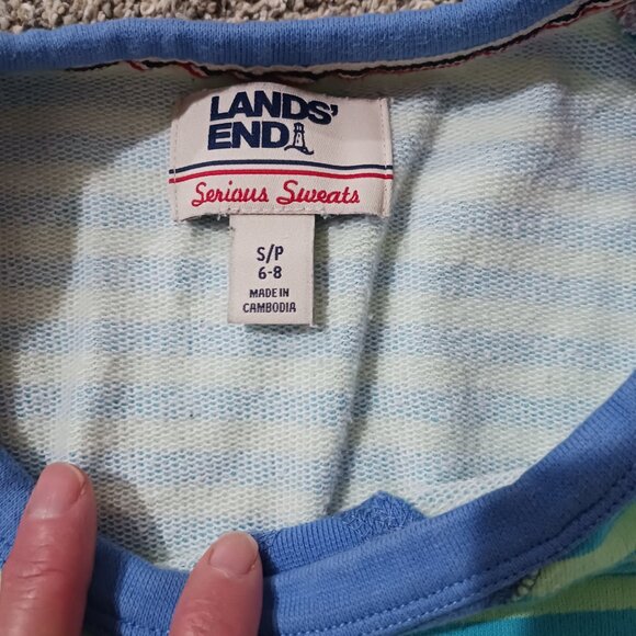 Lands' End striped crewneck sweatshirt women's - Picture 6 of 9